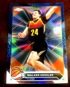 2024 Topps Chrome Basketball #185 Walker Kessler Blue Refractor  Utah Jazz - Picture 1 of 2