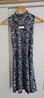 BNWT Topshop Floral High Neck Belted Sleeveless Dress, Size 6, RRP £20