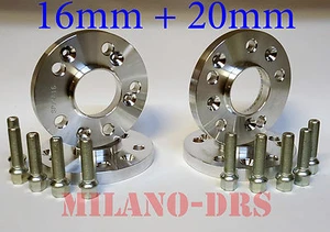 4 DISTANZIALI RUOTA 16+20mm AUDI A5 / S5 / RS5 DAL 2007 + BULLONI - Imagen 1 de 1