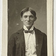 Antique Cabinet Card Photograph Happy Handsome Young Man Teen Boy Smiling