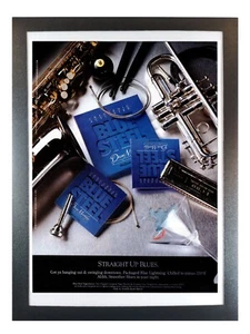 Anuncio de cuerdas de guitarra criogénicas de acero azul Dean Markley - página de revista de guitarra enmarcada - Imagen 1 de 7