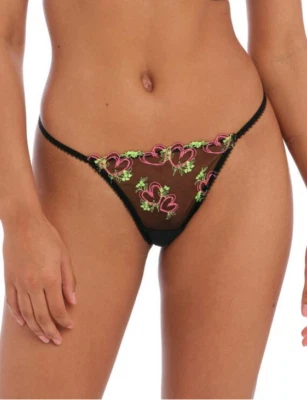 Freya Loveland Black Thong 10 Knickers String Sheer Underwear Love Land Panties - Image 1 of 4