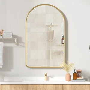 Arched Medicine Cabinet W/ Mirror Recessed Bathroom Storage Adjustable Shelves - Picture 1 of 39