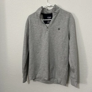 Chaps Men’s Long Sleeve Half Zip Pullover Grey Size Medium - Picture 1 of 6