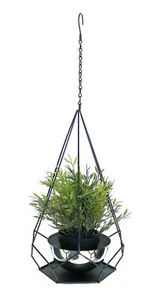 Blumenampel Innen Metall Wand Hängepflanzen 59 cm 96095 S mit Topf Modern Deko - Bild 1 von 7