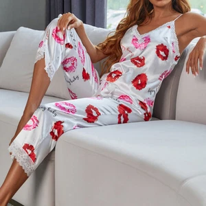 Sexy Lingerie For Womens Lace Satin Silk Pajamas Set Sleepwear Nightwear Pyjamas - Picture 1 of 13