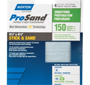 Norton 7660768183 150-Grit Aluminum Oxide Medium Sanding Sheet 4-1/2 x 4-1/2 in. - Picture 1 of 1