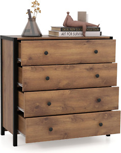 Chest of Drawers 4-Drawer Dresser Cabinet Storage Chest Wooden Storage Organiser