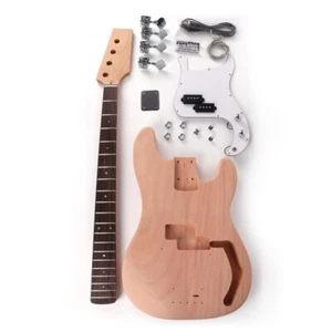 DIY 4String Electric P Bass Kit Mahogany Body rosewood  fingerboard - Picture 1 of 6