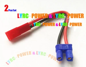 2Pcs/Lot LYRC EC2 female to Jst female Connector plug Cable 18AWG 5CM Wire LiPo - Picture 1 of 1