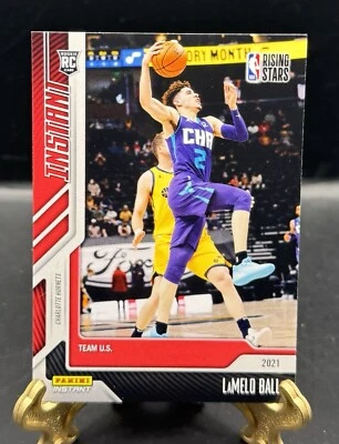 LaMelo Ball 2020-21 Panini Instant RISING STARS Rookie #7 HORNETS RC SP 1/1927 - Image 1 of 2