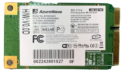 Acer 5050-3785 Aspire 3680 Laptop Computer Atheros AR5BXB63 Network Card - Image 1 of 2