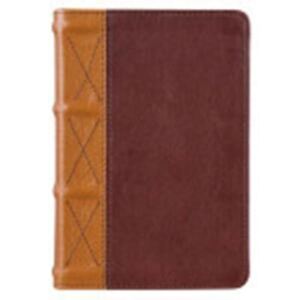 Two-tone Camel Tan and Brown Large Print Compact KJV