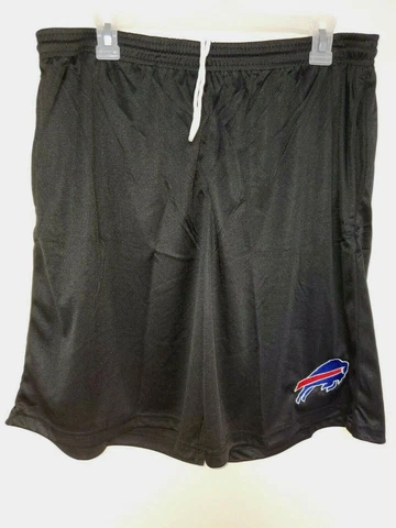 0724-1 Mens NFL BUFFALO BILLS Polyester Jersey SHORTS Football BLACK New Cover