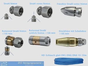 Rohrreinigungsschlauch Rohrreinigungsdüse rotierend Rohrreinigung Düse 10-80m - Bild 1 von 5