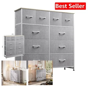 Multipurpose Light Grey 10-Drawer Dresser - Ideal for Bedroom & Hallway - Picture 1 of 11