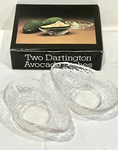 Dartington 24% Lead Crystal Avocado Dishes Boxed Frank Thrower FT137 - Picture 1 of 5