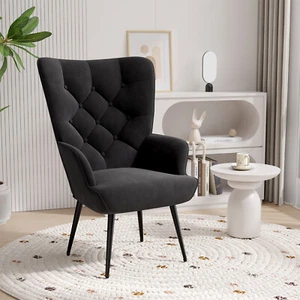 Luxury Modern Armchair PU Leather Upholstered Accent Chair for Living Room - Picture 1 of 34