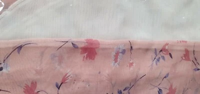 Flower Pattern Poncho - Blue, Red And Pink. One Size Fits All - Image 1 of 2