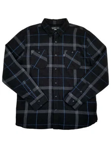Caliville Mens Black Plaid Long Sleeve Button-Front Flannel Shirt Medium - Picture 1 of 1