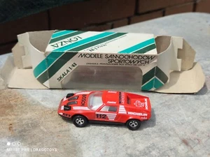 VINTAGE MERCEDES C111 LONZA TOY CAR PLASTIC MADE IN POLAND 1/43 ORIGINAL BOX - Picture 1 of 24