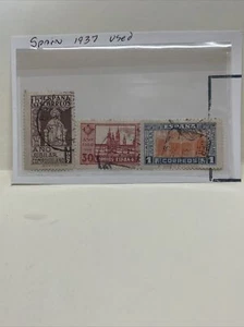 Spain Guerra Civil War 1937 COMPOSTELA set Used ( Lot 28 File 108) - Picture 1 of 3