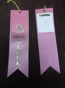 4th Place Award Ribbons w Card-String pink lot of 9 star wreath - Picture 1 of 1