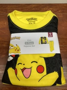 Pokemon Pikachu Boys SIZE S 6-7 Fleece Pajama Set 2-Piece Sleepwear New - Picture 1 of 2