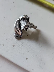 Swank Vintage Manschettenknöpfe EINZELN Hund Bassett Hund figurale Manschette LInk - Bild 1 von 4
