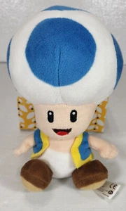 Nintendo Super Mario Brothers Blue Toad Mushroom Plush Toy, 2010 - Picture 1 of 7