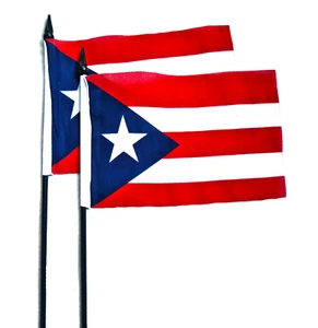 Mini Bandera para Bebé Puerto Rico Portátil Escritorio Palo Bandera (2 piezas) - Imagen 1 de 5