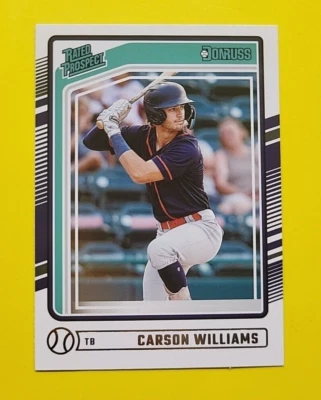 Carson Williams - Rays - 2024 Donruss - Rated Prospect - #179 - RC - SP - Image 1 of 2