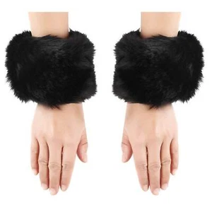 Women Winter Faux Fur Furry Solid Color Leg Warmer w/Cuffs fluffy FOOTLESS SOCKS - Picture 1 of 49