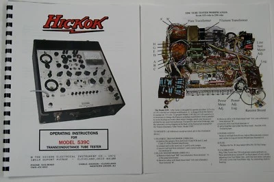 *USA* Hickok 539B 539C ULTIMATE Tube Tester MANUAL W/COLOR PICTURES SCHEMATIC