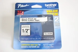 Brother Laminated Label Tape 1/2" TZe-2312PK NEW - Picture 1 of 6