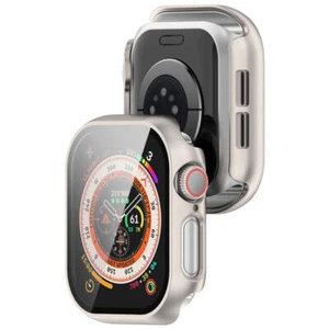 Schutzhülle mit Glas für Watch 10 46mm Bizon Case Cover Tasche Etui Champagner - Zdjęcie 1 z 8