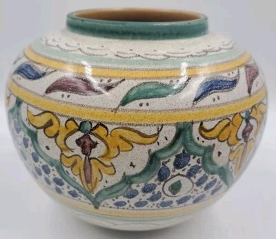 Moroccan Spanish Hand Painted Ceramic Terracotta Flower Pot Garden Planter  - Image 1 of 4