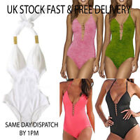 Womens Neoprene Padded Push-up Bra Beach Bikini Set Swimsuit UK Vincenza