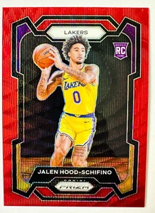 2023-24 Panini Prizm Jalen Hood-Schifino RED Wave Prizm RC #145 Lakers Rookie! - Picture 1 of 3