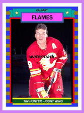 TIM HUNTER carte artistique hockey sur mesure (ACEO) 2,5 POUCES x 3,65 pouces CALGARY FLAMES comme neuf
