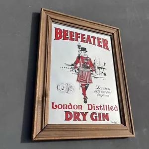 Vintage Beefeater London Distilled Dry Gin Mirrored Bar Sign - Picture 1 of 4