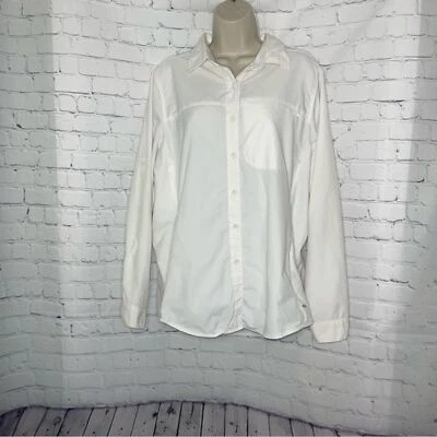 Camisa REI Co-op Sahara Sólida Manga Larga - Para Mujer Talla XL Blanca Foto 1 de 4
