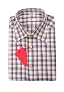 Camisa de franela a cuadros Kiton talla 39/15,5 EE. UU. nueva con etiquetas - Imagen 1 de 3