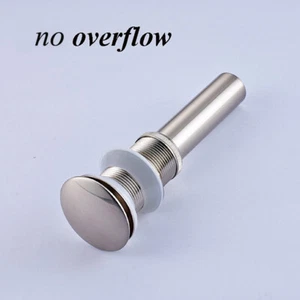 Gebürstetes Nickel Badezimmer Waschbecken Gefäß Waschbecken Ablauf Pop-Up Ablauf ohne Überlauf - Bild 1 von 6