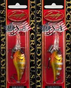 (LOT OF 2) LUCKY CRAFT LC 1.0D-7 3/8OZ LC-1-0D7-301 MAGMA HEAT UP GILL E3344 - Picture 1 of 3
