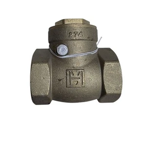 1" FNPT Threaded Lead-Free Brass Swing Check Valve, 200 WOG - Picture 1 of 4