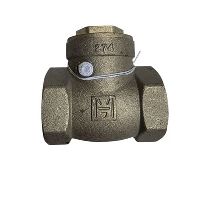 1" FNPT Threaded Lead-Free Brass Swing Check Valve, 200 WOG - Image 1 of 4
