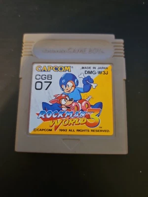 Rockman World 3 Nintendo Game Boy 1992 Versión Japonesa DMG-W3J Megaman Acción Foto 1 de 2
