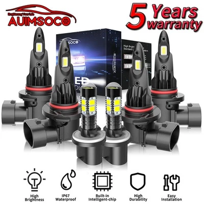 For Chevrolet Malibu 1997-2003 Sedan 4-Door LED Headlight 6x Bulbs Super Bright - Image 1 of 4