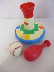 Fisher Price-Brilliant Basics-Baby Baseball Tee-Ball-Bat-1994-6-36mos.-Shown - Picture 1 of 8